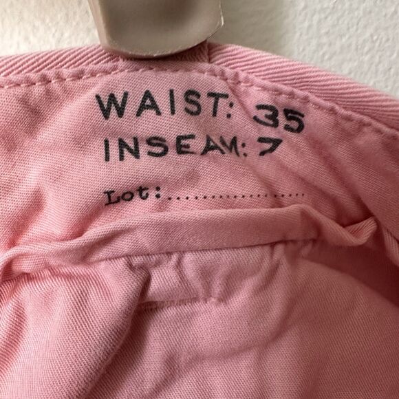 J. Crew Lot 2 Men's Flat Front Staton Chino Shorts Size 35 7" Inseam Blue & Pink - Picture 11 of 11